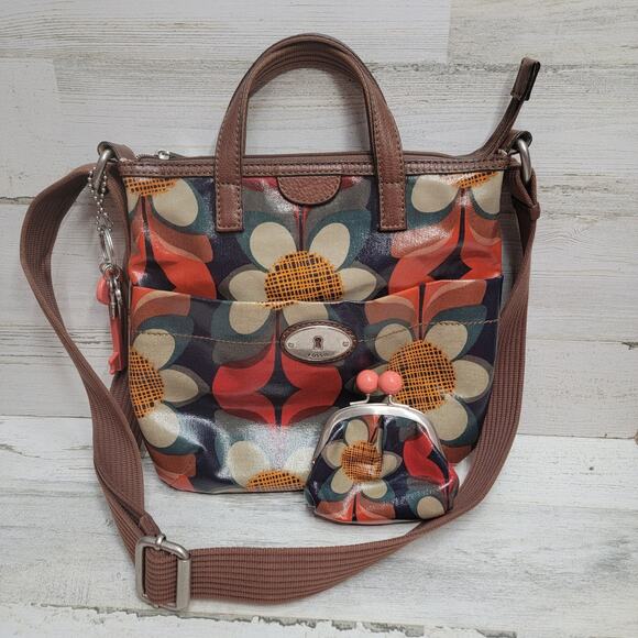 Fossil Handbags - Fossil Multicolor Floral Crossbody Bag & Coin Holder EUC